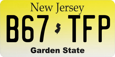 NJ license plate B67TFP