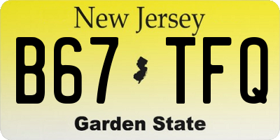NJ license plate B67TFQ
