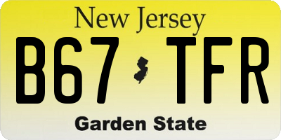 NJ license plate B67TFR