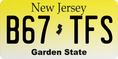 NJ license plate B67TFS