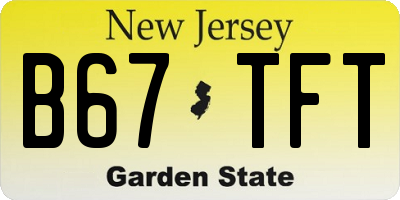 NJ license plate B67TFT