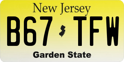 NJ license plate B67TFW