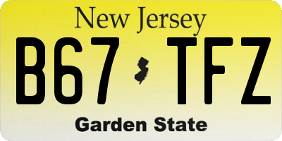 NJ license plate B67TFZ