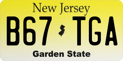 NJ license plate B67TGA