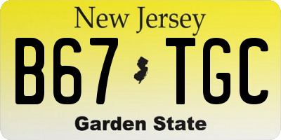 NJ license plate B67TGC