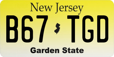 NJ license plate B67TGD