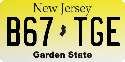 NJ license plate B67TGE