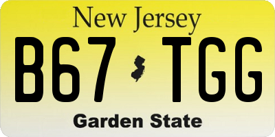 NJ license plate B67TGG
