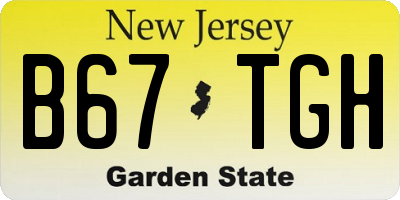 NJ license plate B67TGH