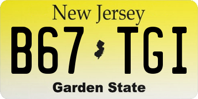 NJ license plate B67TGI