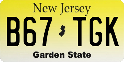 NJ license plate B67TGK