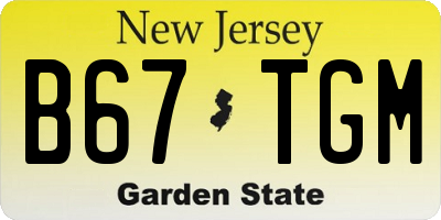 NJ license plate B67TGM