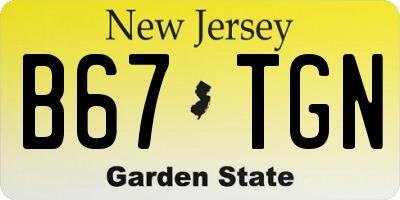 NJ license plate B67TGN