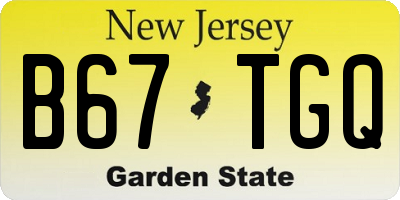NJ license plate B67TGQ