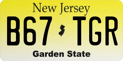 NJ license plate B67TGR