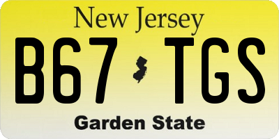 NJ license plate B67TGS