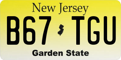NJ license plate B67TGU