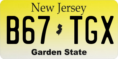 NJ license plate B67TGX