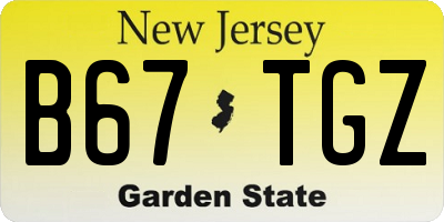 NJ license plate B67TGZ