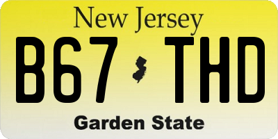 NJ license plate B67THD