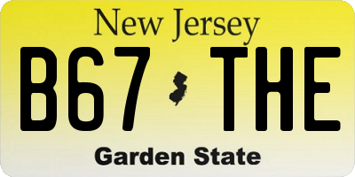 NJ license plate B67THE