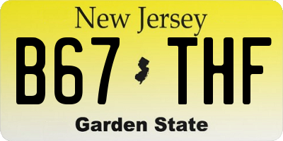 NJ license plate B67THF