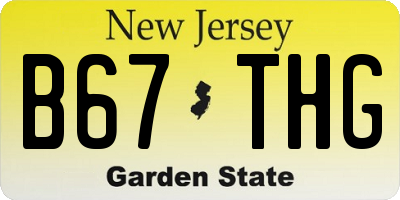 NJ license plate B67THG
