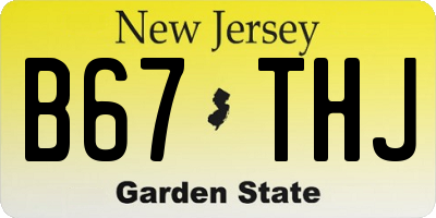 NJ license plate B67THJ