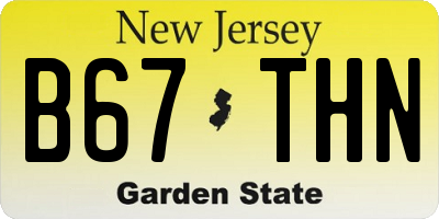NJ license plate B67THN