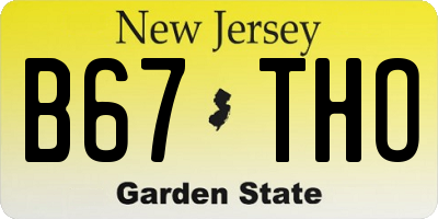 NJ license plate B67THO