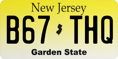NJ license plate B67THQ