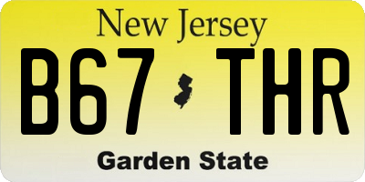 NJ license plate B67THR