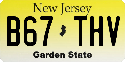 NJ license plate B67THV