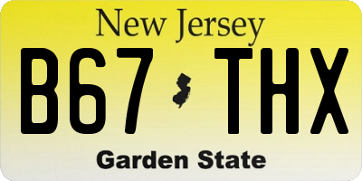 NJ license plate B67THX