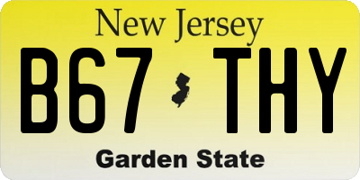NJ license plate B67THY