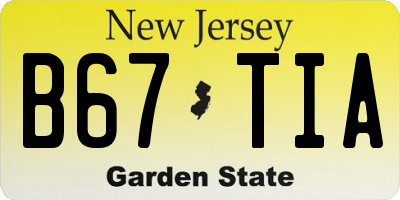 NJ license plate B67TIA