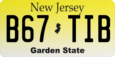 NJ license plate B67TIB