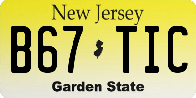 NJ license plate B67TIC