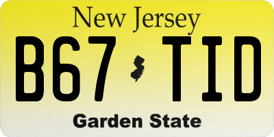 NJ license plate B67TID