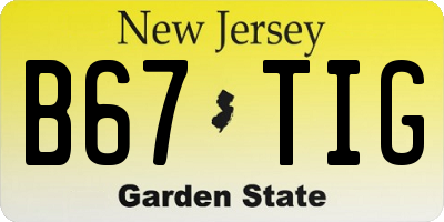 NJ license plate B67TIG