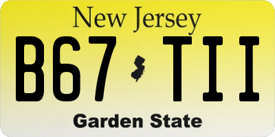 NJ license plate B67TII