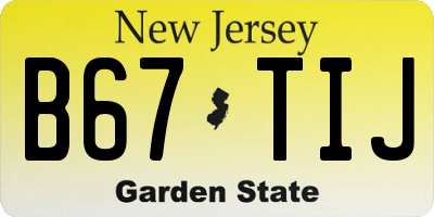 NJ license plate B67TIJ