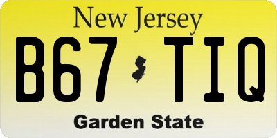 NJ license plate B67TIQ
