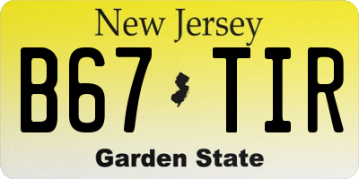 NJ license plate B67TIR