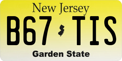 NJ license plate B67TIS