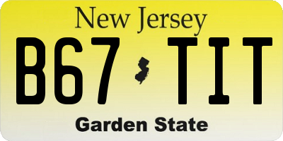 NJ license plate B67TIT