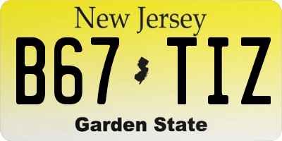 NJ license plate B67TIZ