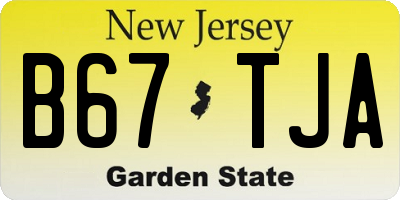 NJ license plate B67TJA