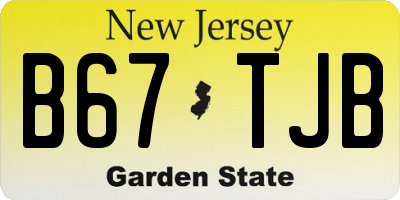 NJ license plate B67TJB