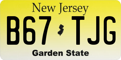 NJ license plate B67TJG
